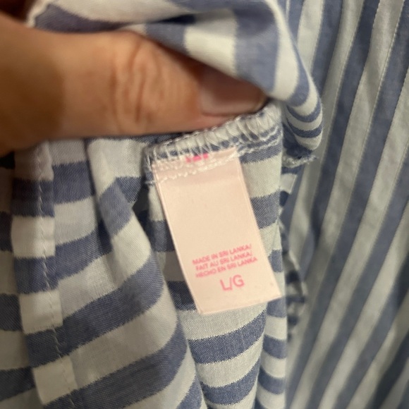 Excellent Condition Victoria's Secret size Large  Blue and White Stripe gown - Picture 7 of 11